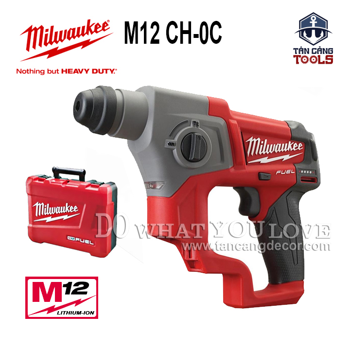 Máy Khoan Búa Milwaukee M12 CH-0C - 12V Pin REDLITHIUM™-ION, SDS-Plus, 1.9kg