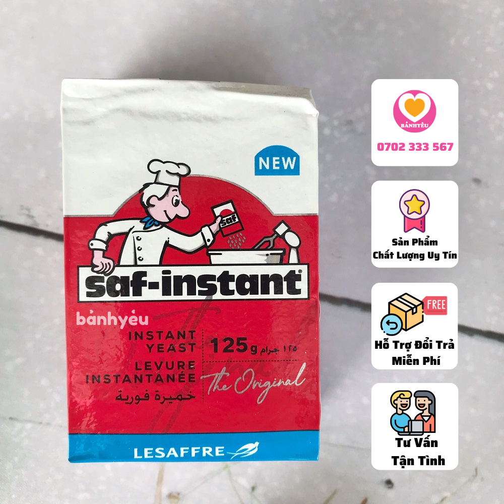 Men lạt Pháp hiệu Saf-instant 125g men làm bánh,..