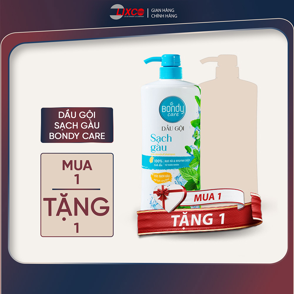   Mua 1 tặng 1  Chai 650g Dầu gội Bondy Care sạch gàu giảm ngứa dầu gội làm sạch da đầu cho cả gia đình Lixco Việt Nam Z1016 