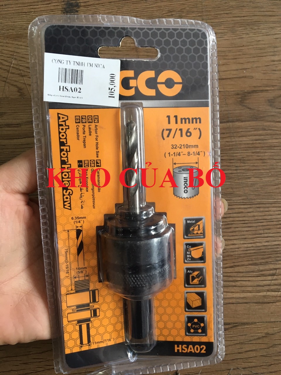 Khớp nối mũi khoét lỗ hiệu Ingco HSA02