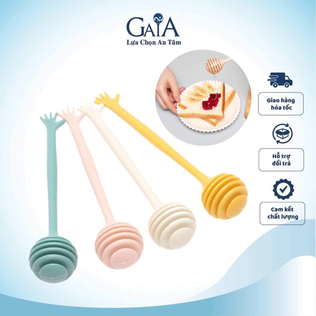 Cây lấy mật ong que lấy mật ong bằng nhựa cán dài 17cm tiện dụng