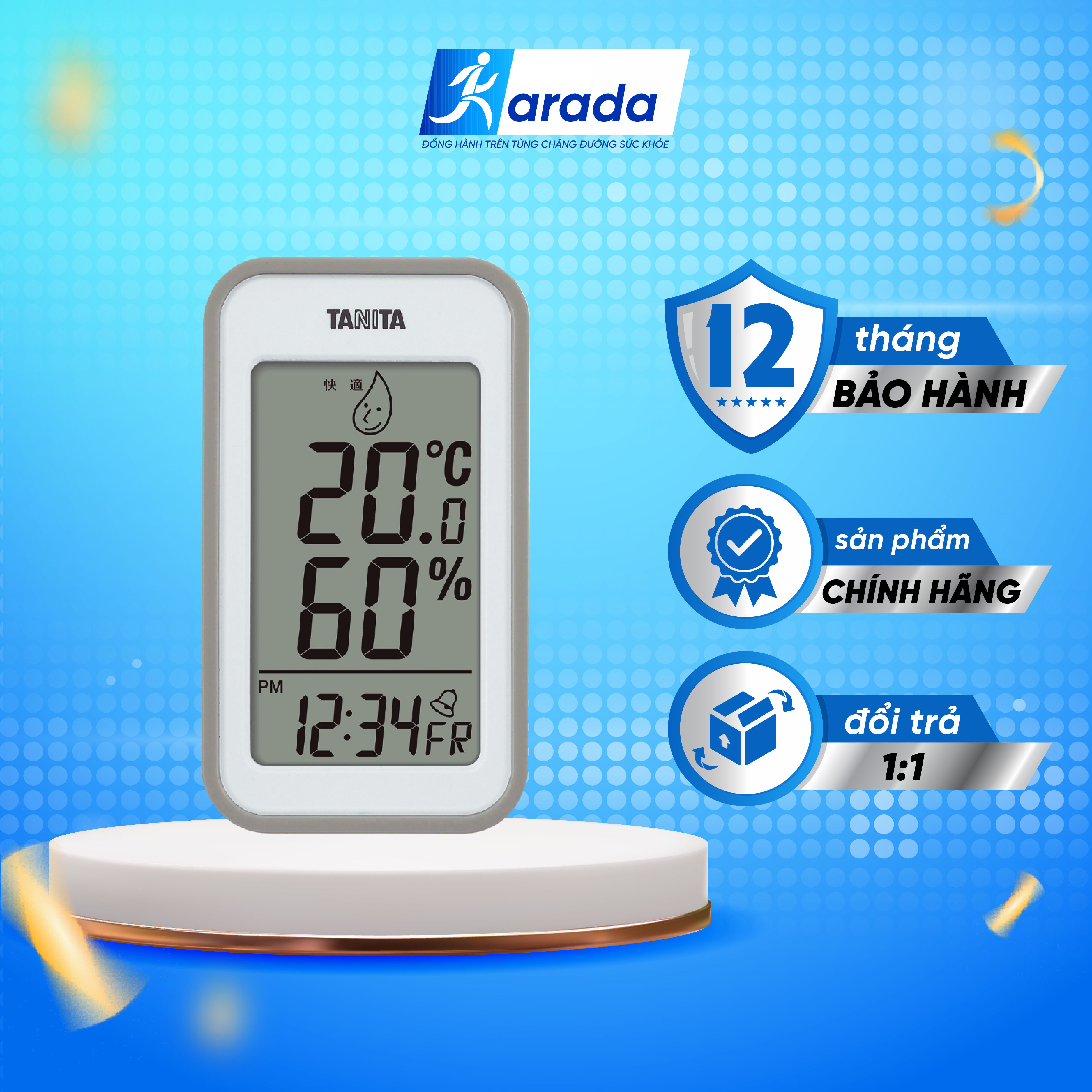 Nhiệt ẩm kế điện tử karada máy đo nhiệt độ độ ẩm điện tử gia đình tanita tt-559