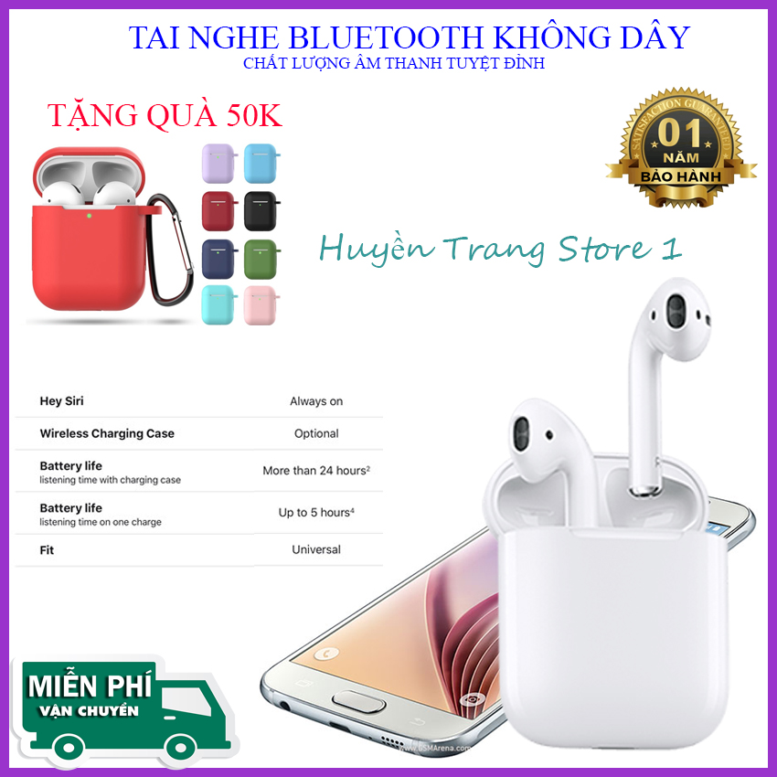 {AP2_SALE 70%+QUÀ TẶNG 50K} Tai nghe Bluetooth 5.0, tai nghe Bluetooth không dây, tai nghe không dây Huyền Trang Store 1- Kết nối Bluetooth 5.0, Cảm biến quang kép, Hỗ trợ Siri, âm thanh cực hay. BH 1 NĂM, LỖI 1 ĐỔI 1 TRONG 1 THÁNG