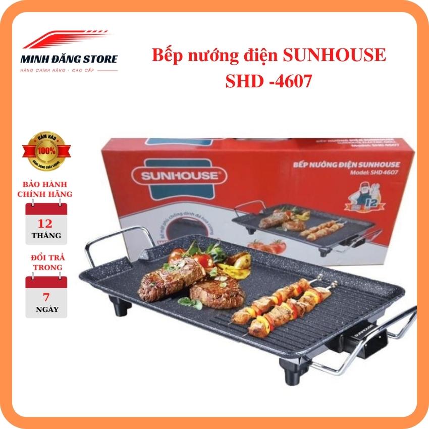 Bếp Nướng Điện Sunhouse SHD4607 Công Suất 1500W Tốc Độ Nướng Nhanh, Tiết Kiệm Điện Năng. Bếp nướng điện không khói Sunhouse, Vỉ nướng điện chống dính đa năng bêp nướng, BBQ, thịt, rau củ