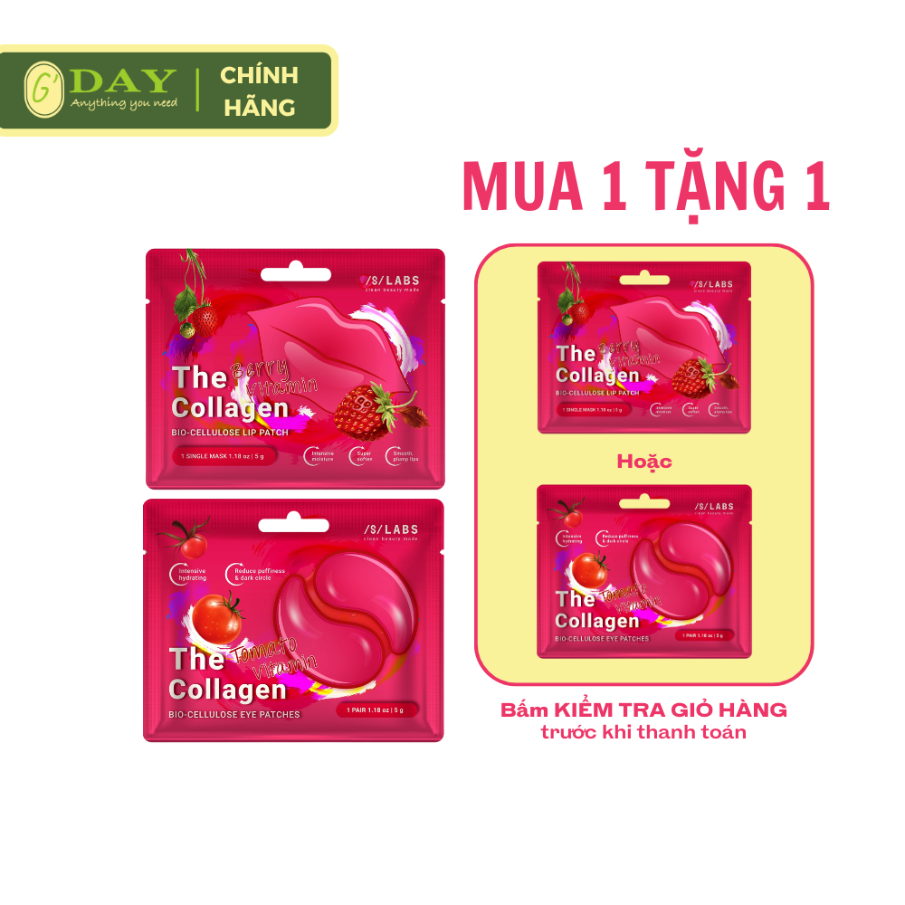 Mặt nạ dưỡng da vùng mắt & Môi SLABS The Collagen Bio-cellulose