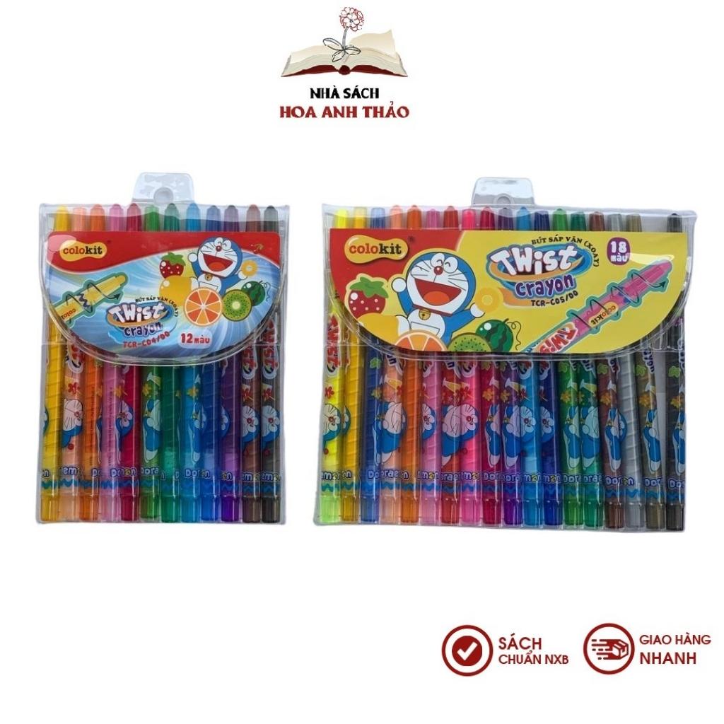 Bút sáp vặn (xoay) ColorKit 12 màu TCR-C04/DO