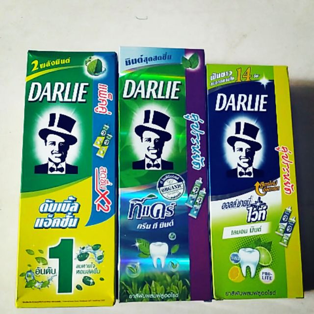 Combo 5 kem đánh răng trắng sáng hương trà xanh darlie thái lan cao cấp