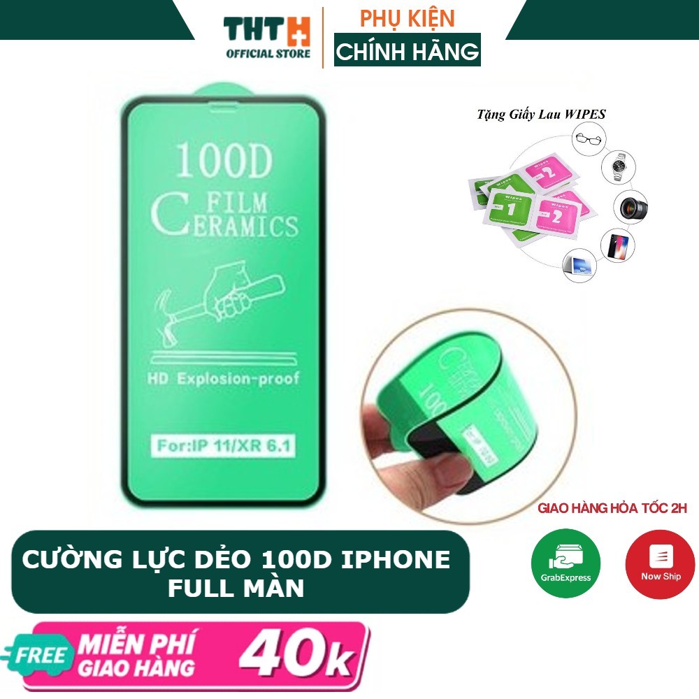 Kính Cường 100D Lực Iphone 6 6S 7 8 6S plus 7 Plus X XS XR XS Max 11 11 Pro Max 12 12promax 13 13promax Ceramics Dẻo 100D