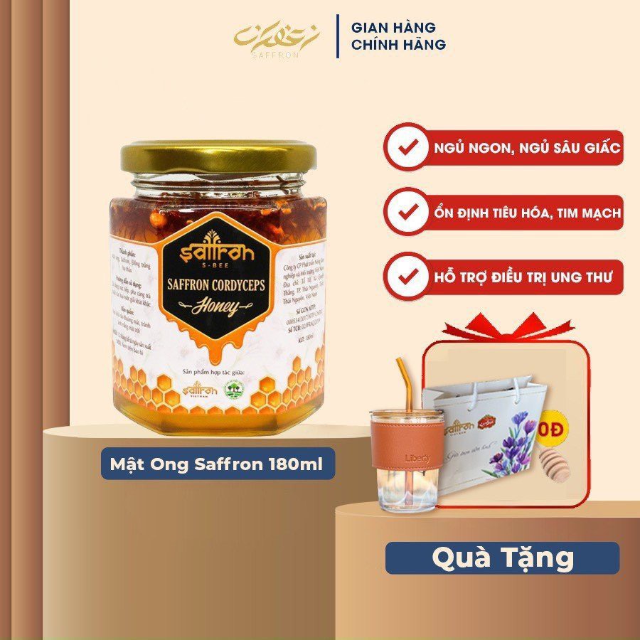 Saffron Cordyceps Honey - Mật Ong Saffron Đông Trùng Hạ Thảo 180ml/lọ thương hiệu Saffron Việt Nam