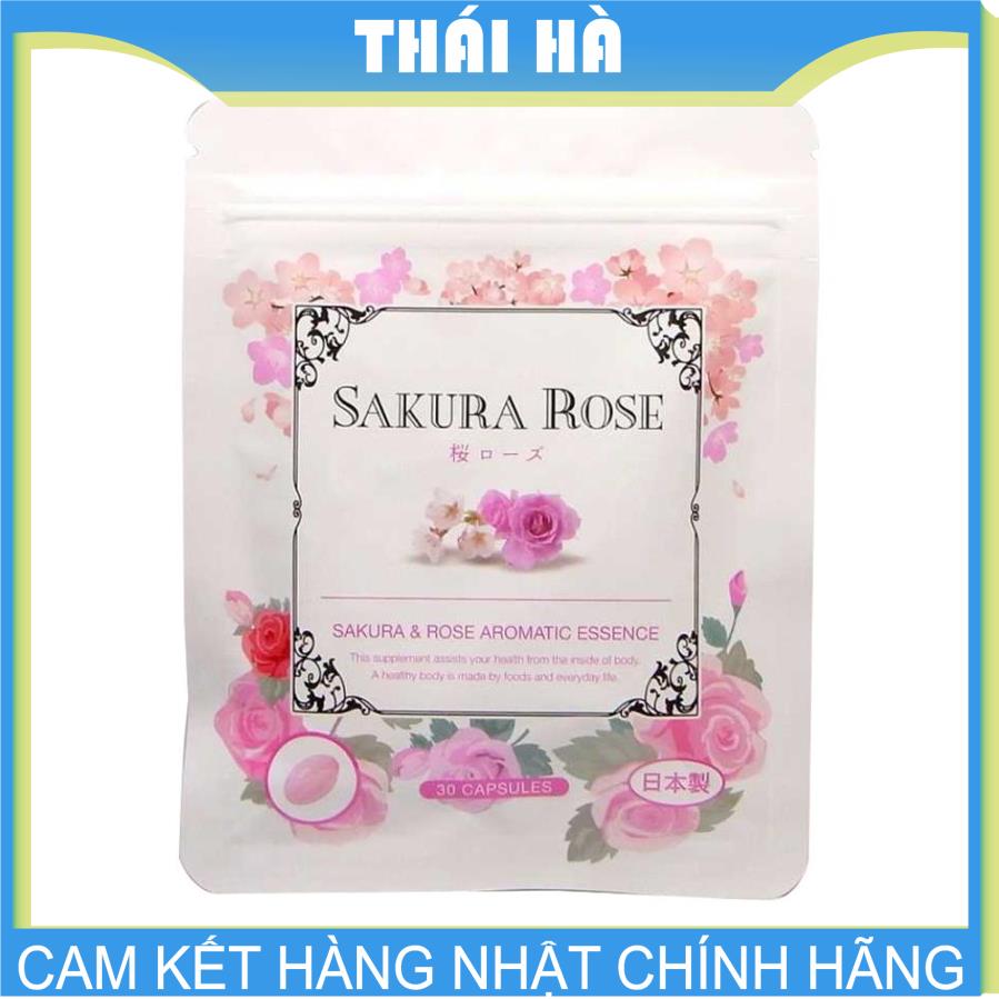 [HCM]Viên Uống Thơm Cơ Thể Sakura Rose 30 Viên ((TINH DẦU HOA HỒNG BULGARI ) Nhật Bản xua tan mùi cơ thể