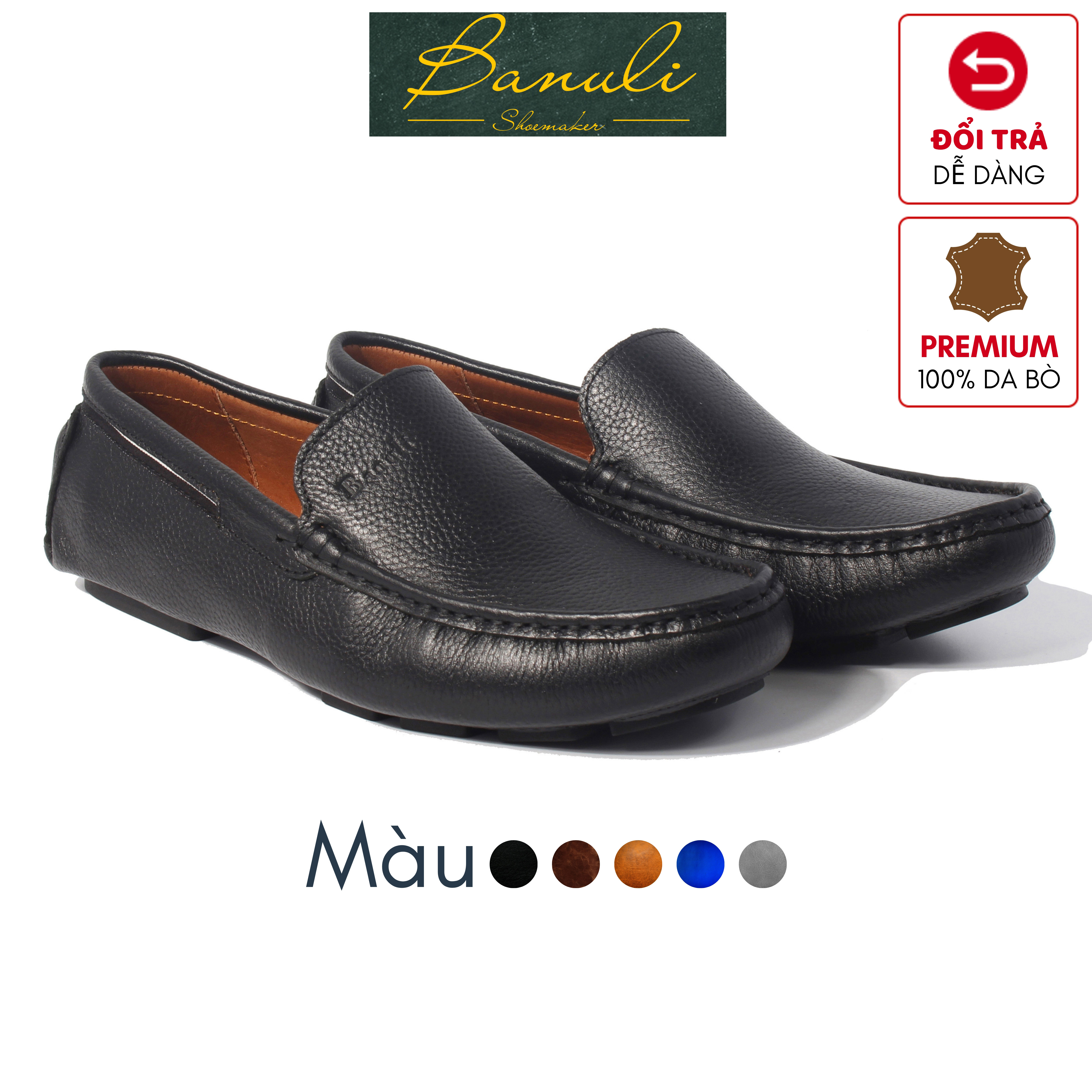 Giày lười banuli nam da c6ml1t0 - kiểu slip-ons