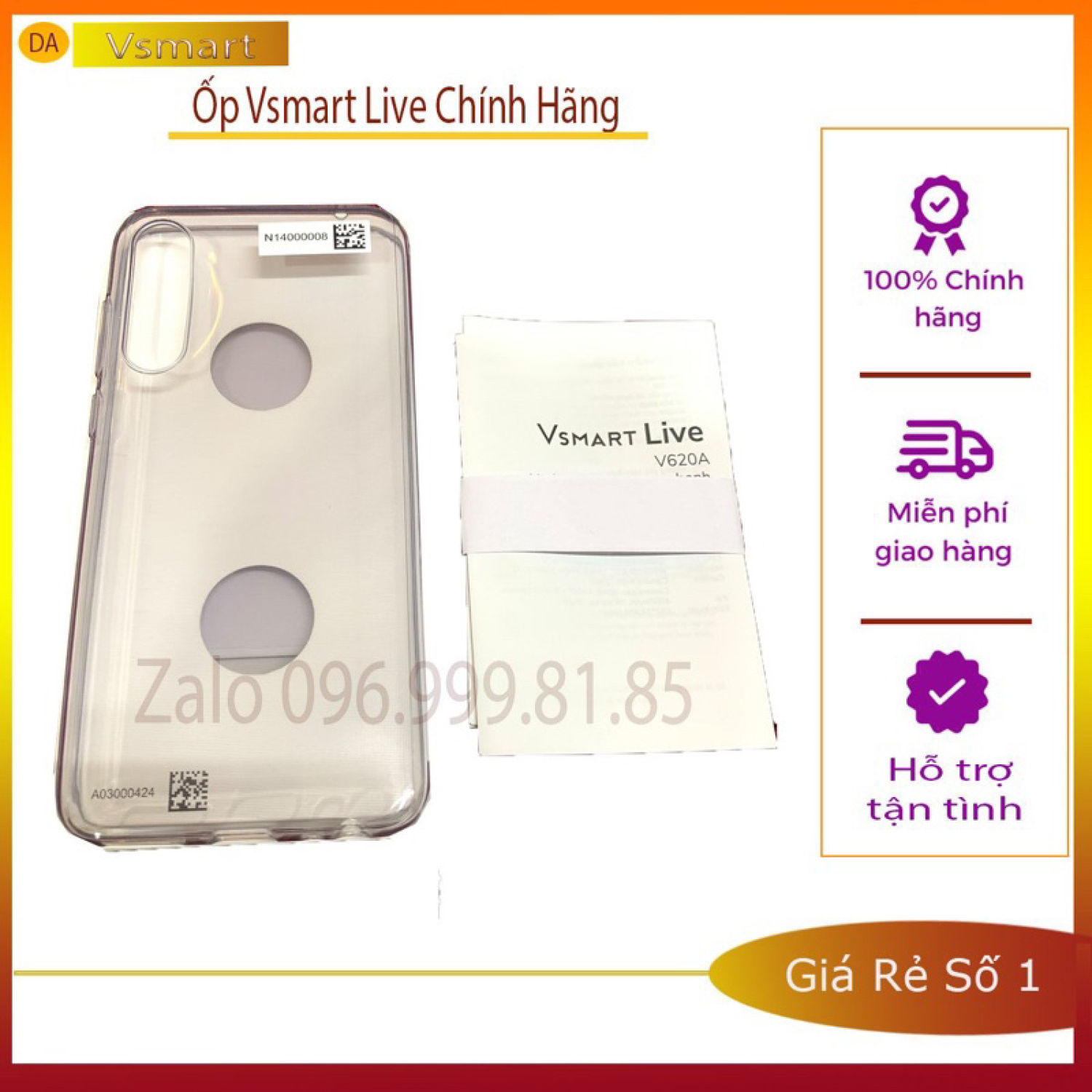 Ốp Lưng Trong Vsmart Live Zin Chính Hãng