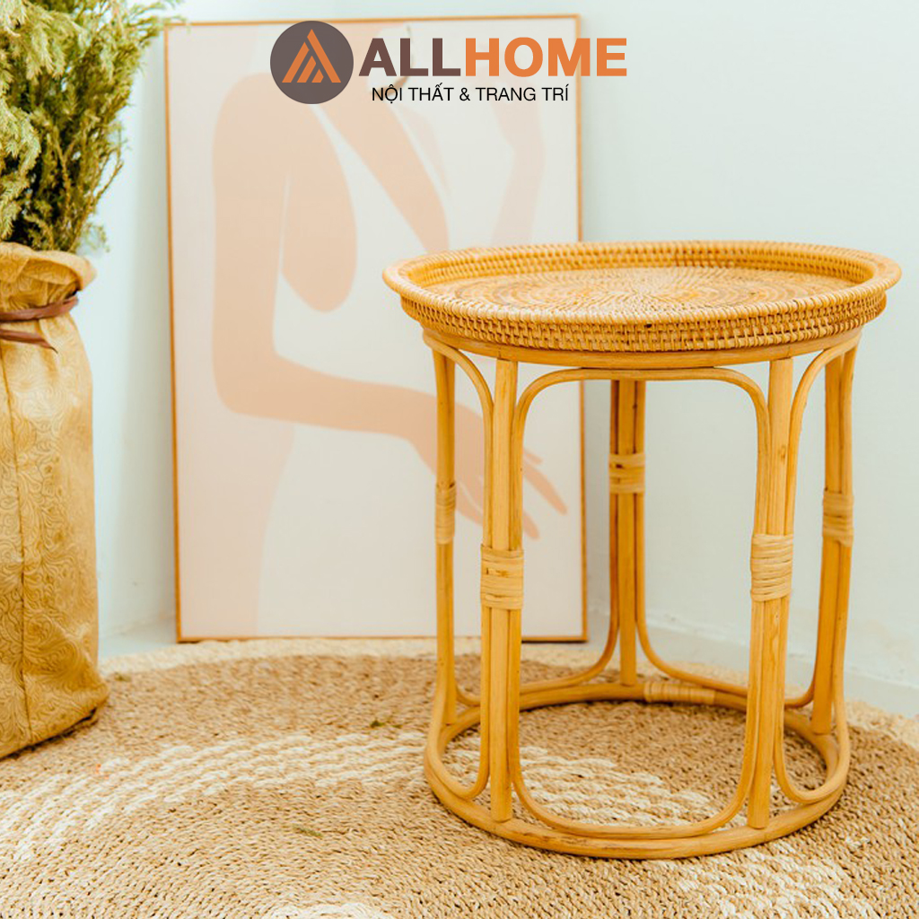 Bàn trà mây guộc allhome bàn cafe uống nước decor trang trí nhà cửa cafe home stay cực xinh