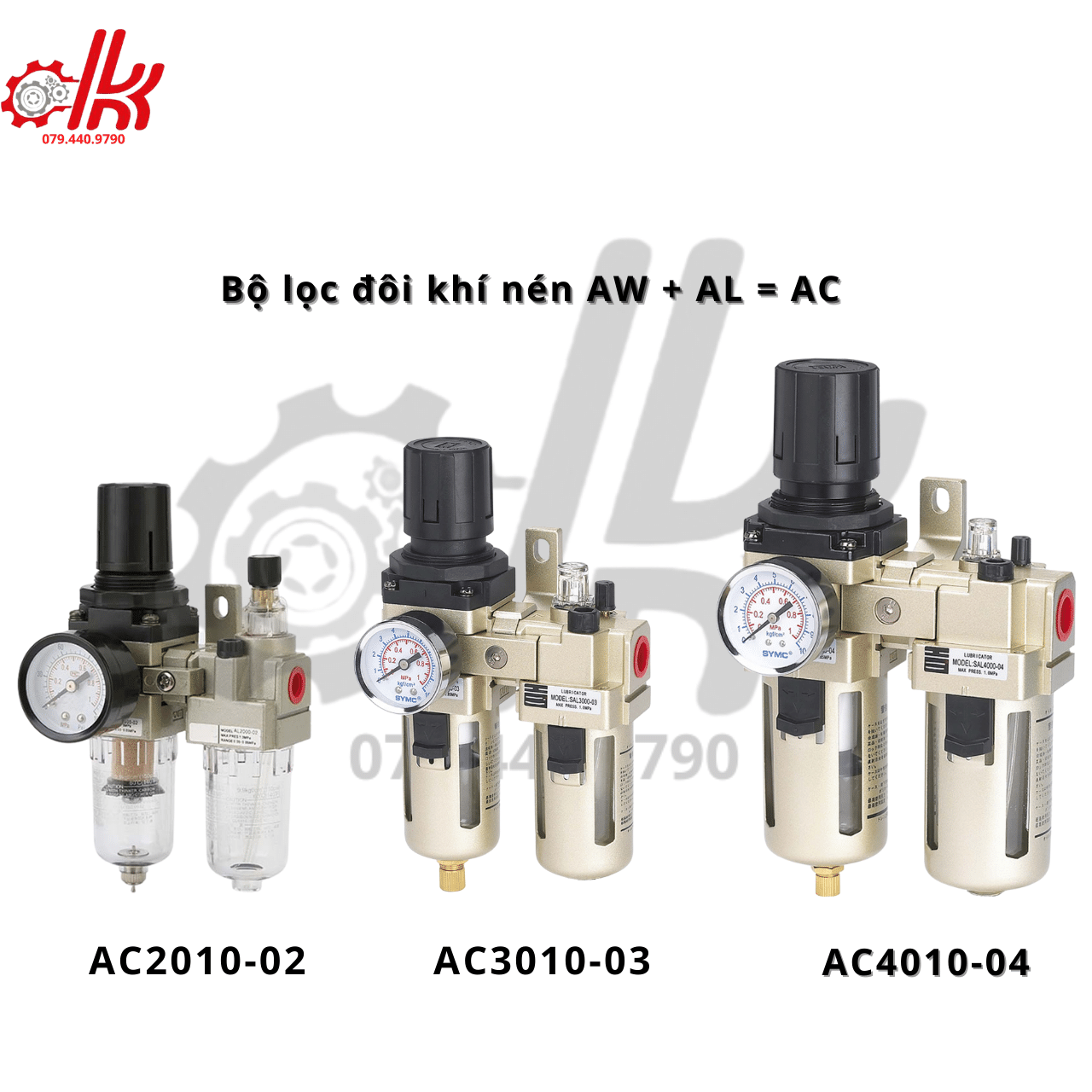 Bộ lọc đôi khí nén aw + al= ac