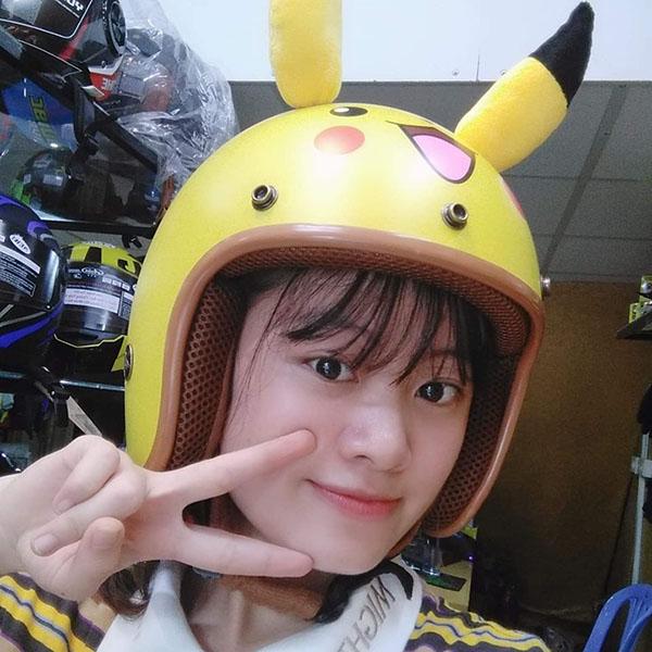 Mũ bảo hiểm 3/4 đầu có tai  PIKACHU tặng kèm lưỡi trai tháo rời, FREE SIZE UNISEX