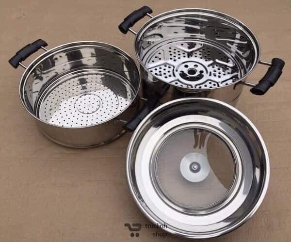 Nồi hấp 3 tầng bằng inox đa năng