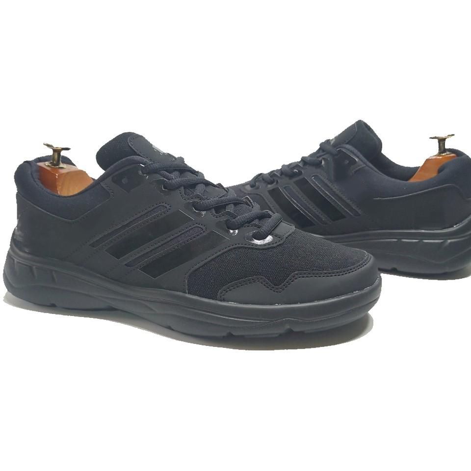 Giày thể thao sneaker nam đen sọc đen đế đen
