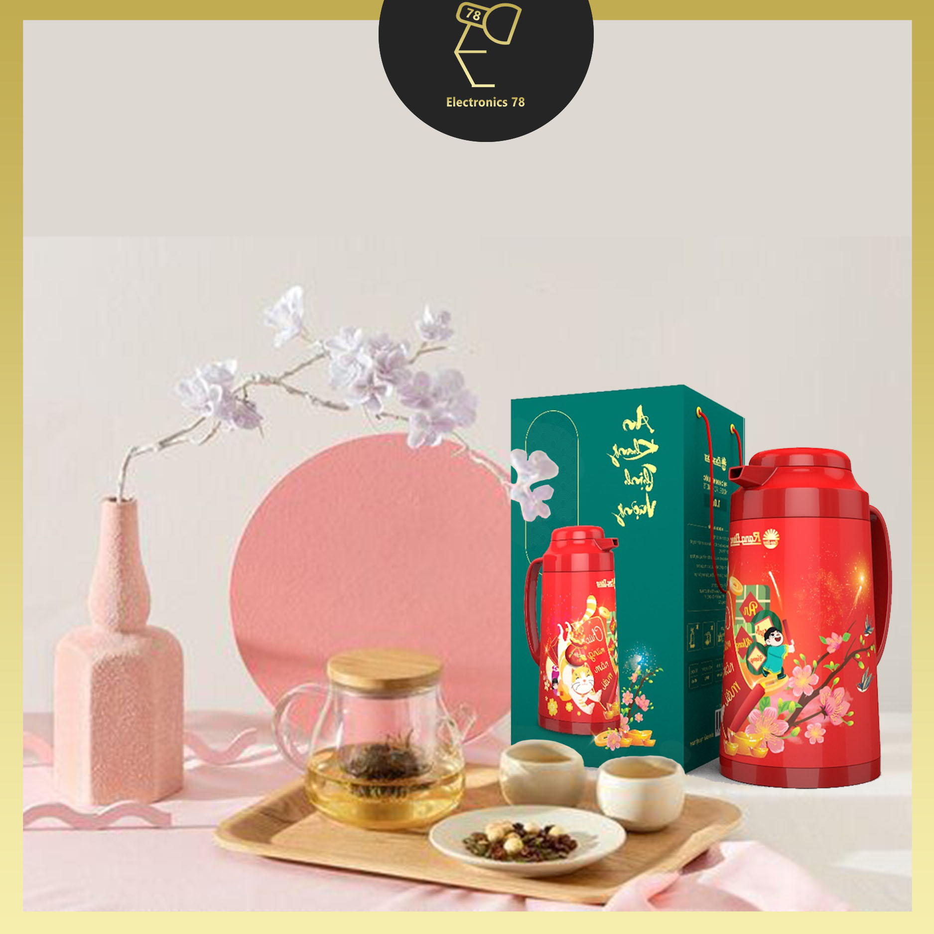 Phích giữ nhiệt 1 lít - bình pha trà rạng đông rd 1040 ts