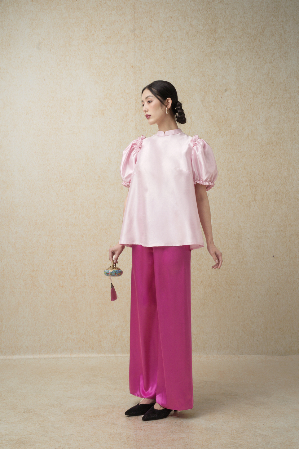 Áo lụa tay phồng Bồng Bềnh - Đing Đang