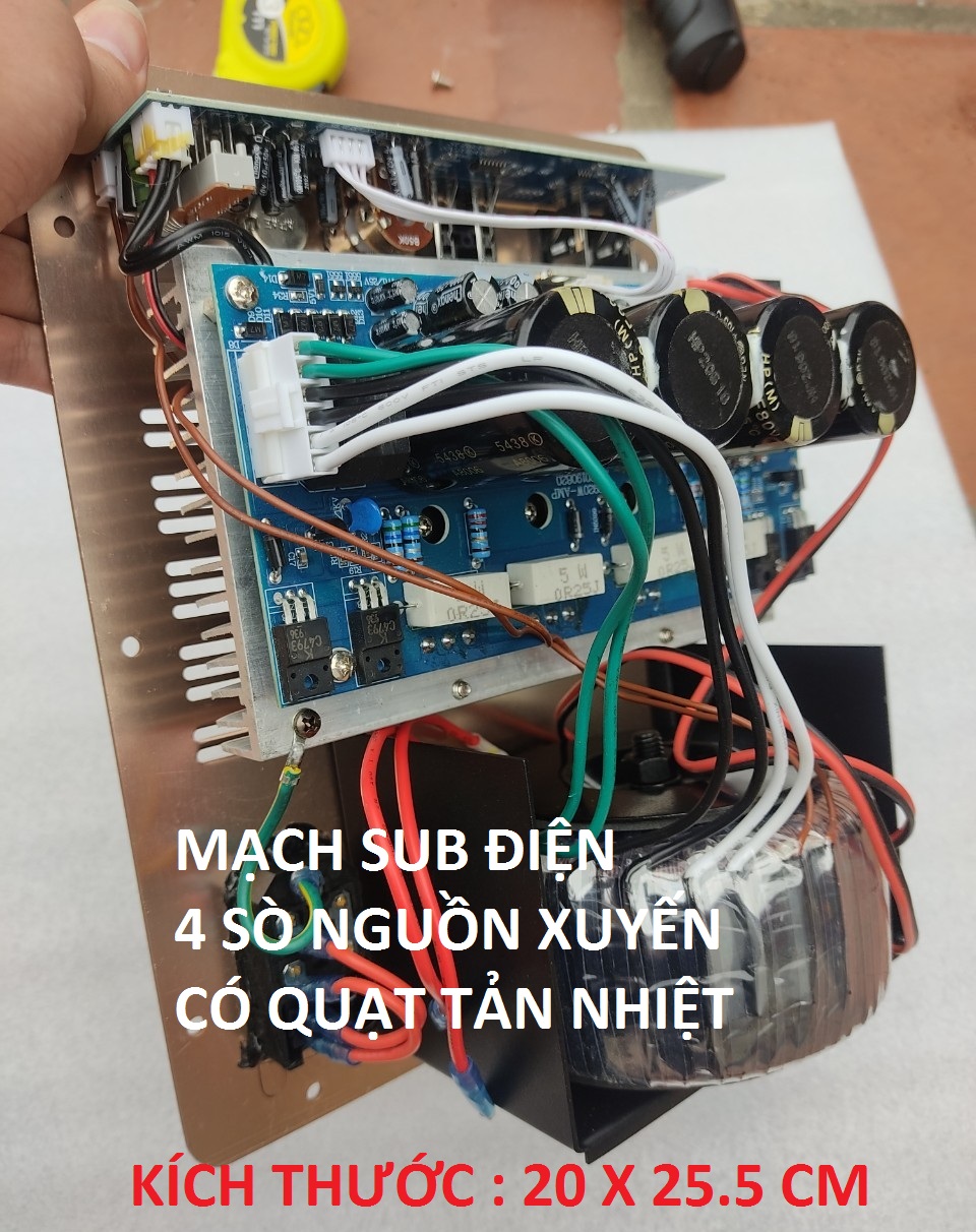 Mạch siêu trầm sub 30 40 - loại 4 sò nguồn xuyến có quạt - mạch sub điện