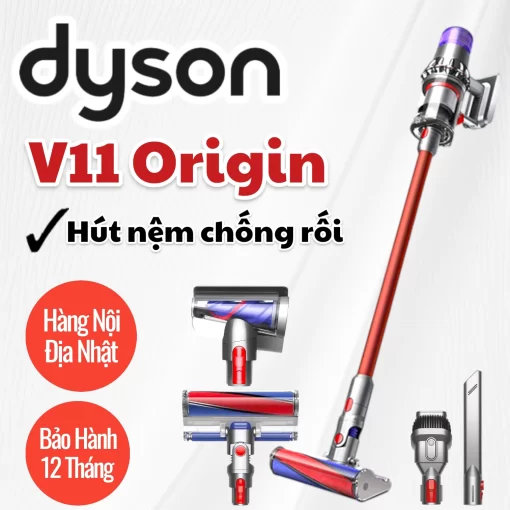 Máy hút bụi không dây V11 Origin, Làm sạch sàn gỗ men, Hút nệm chống rối