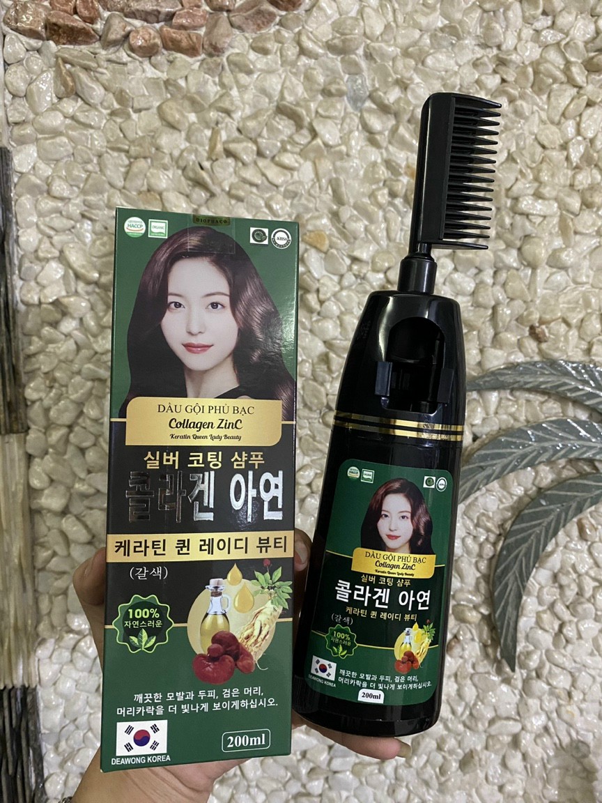 -phủ bạc zinc] dầu gội thảo dược- dầu gội phủ bạc tóc 3in1 zinc hàn quốc 200ml