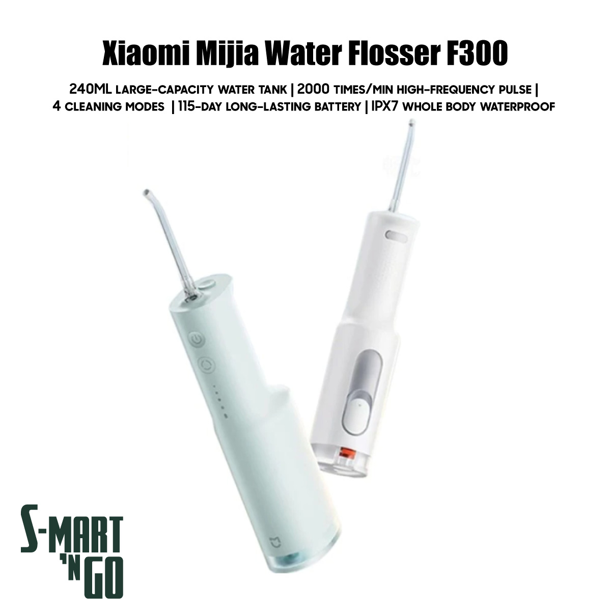 Máy tăm nước Điện MIJIA Máy tăm nước uống F300 IPX7 chống nước tần số cao xung 4 tốc độ