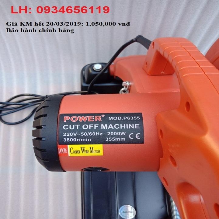 Máy cắt sắt bàn - máy cắt săt bàn -máy cắt sắt Power 2000 P6355, may cat sat ban Thai Lan-tặng lưỡi cắt sắt 355 đi kèm