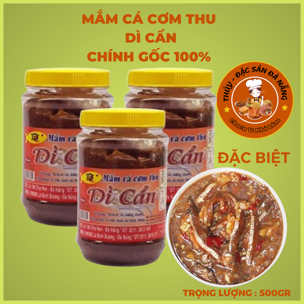Mắm Cá Cơm Thu Dì Cẩn Hũ 500Gr chính gốc Đặc Sản Đà Nẵng