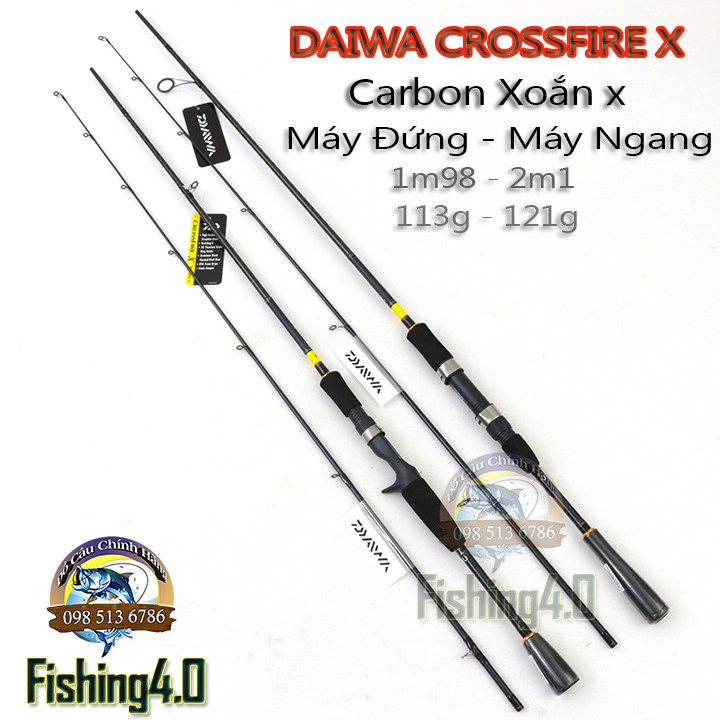 Cần câu lure daiwa crossfire x máy đứng máy ngang - carbon xoắn x- chính hãng daiwa