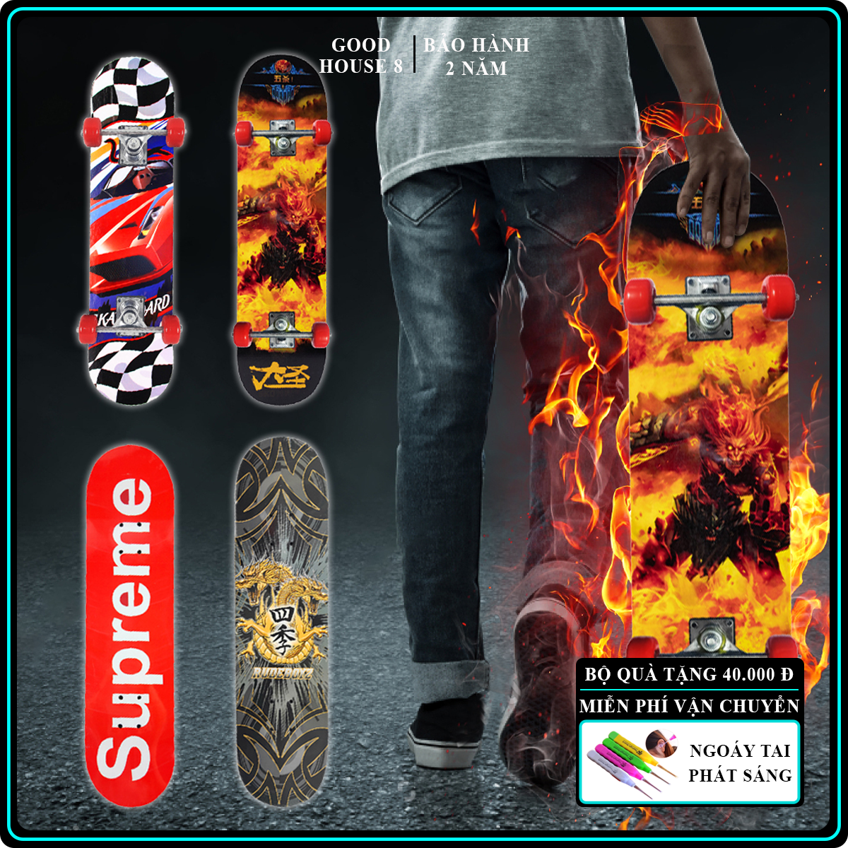 Ván trượt người lớn cao cấp, ván trượt thi đấu phiên bản đặc biệt gỗ phong ép 7 lớp siêu chất ,siêu độc.