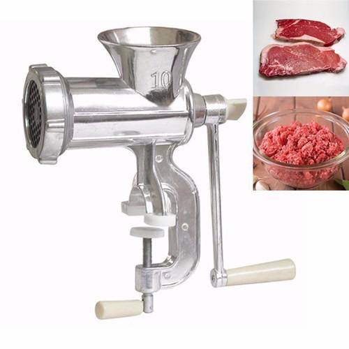 Máy xay thịt cầm tay bằng gang TB - 12 (Bạc) - Máy xáy thịt, cá, rau củ quả bằng tay tiện dụng