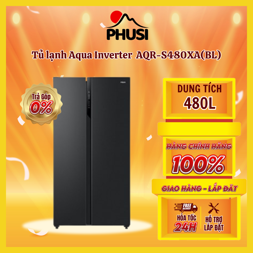 ✅Tủ lạnh Aqua Inverter 480 lít AQR-S480XA Mới 2021 Cong nghệ kháng khuẩn khử mùi DEO Fresh Làm lạnh đa chiều giúp thực phẩm tươi ngon - giao hàng miễn phí HCM