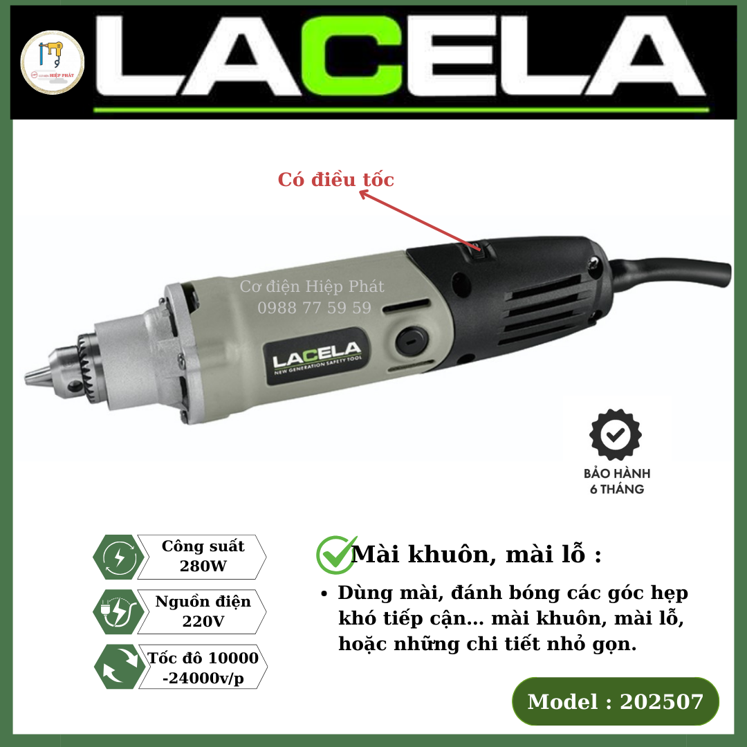 Máy mài khuôn Lacela 252507 có điều chỉnh tốc độ