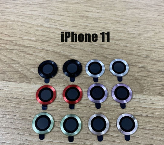 Bộ 02 kính cường lực viền nhôm bảo vệ camera sau viền nhôm cho iphone 11
