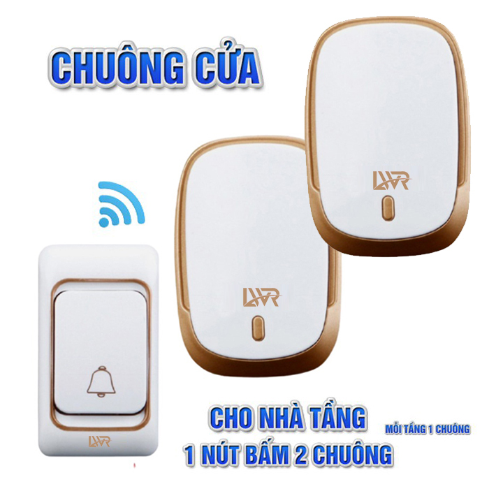 Chuông cửa không dây chống nước LWR cực tốt K01 (chuông bấm), tặng thêm pin
