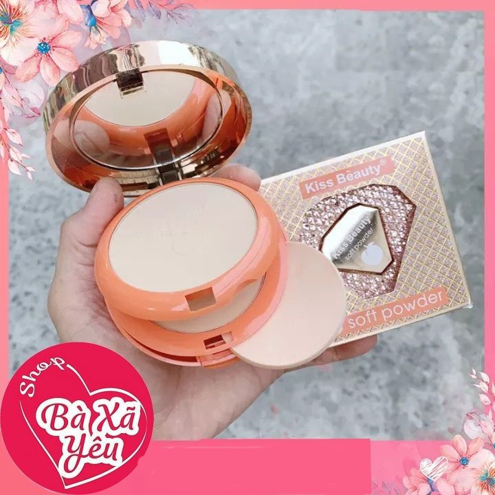 Phấn phủ 2 tầng kiss beauty soft powder