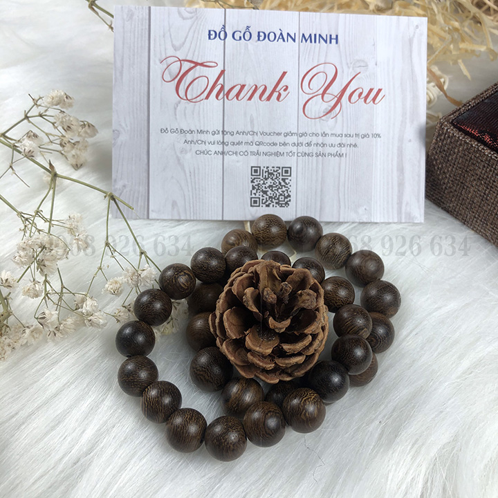 [KHUYẾN MẠI SỐC] Vòng đeo tay hạt gỗ mun vân lông công - Chuỗi đeo tay gỗ mun 12 Ly  - Vòng phong thủy vòng mun 12 ly mang lại bình an và may mắn