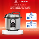 Nồi Áp Suất Điện Philips HD2103/66 (5L)-14 Công Thức Nấu Ăn-Lồng Nồi Bền, Chống Dính-Hàng Phân Phối Chính Hãng