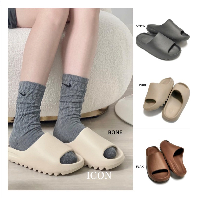 Dép Yz Slide bản Nhám màu Pure hot nhất năm 2023, dép yz slide nam và nữ đều đi được
