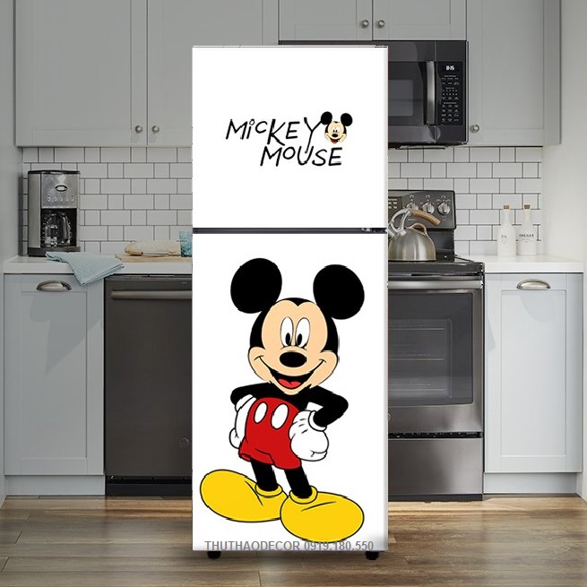 Decal Dán Tủ Lạnh MICKEY Trắng, MICKEY MOUSE - THUTHAODECOR