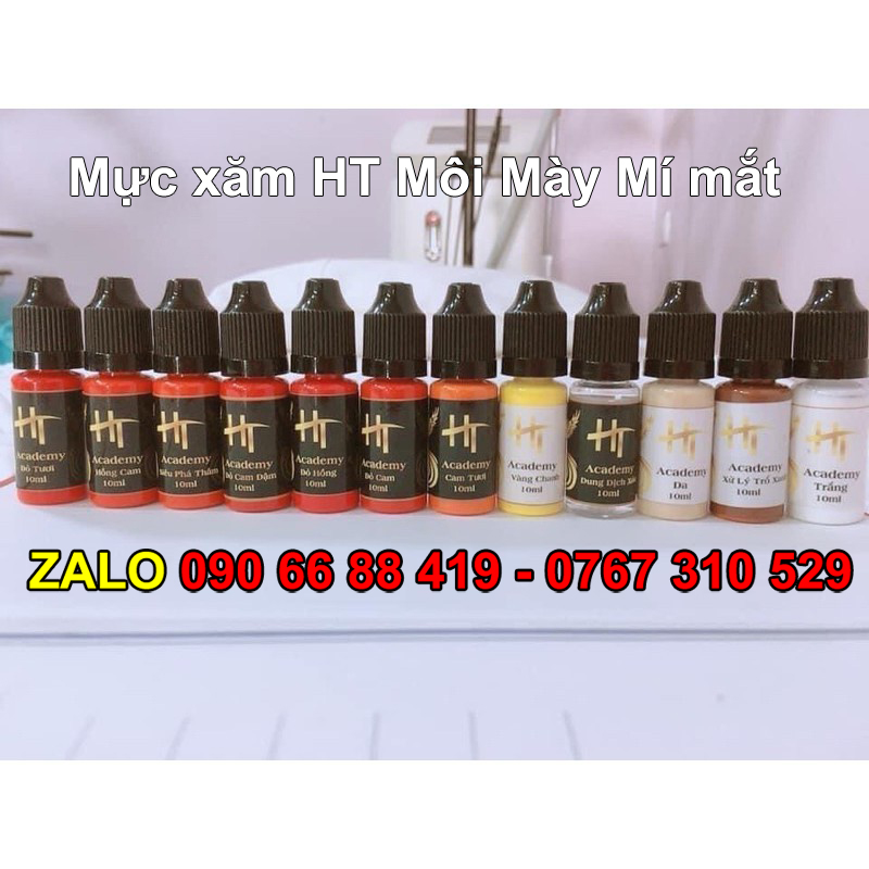 Mực xăm HT Môi Mày Mí mắt chính hãng Mỹ - Mực phun môi siêu bám, điêu khắc đi nét - Xử lý Trổ xanh trổ đỏ, Khử thâm môi