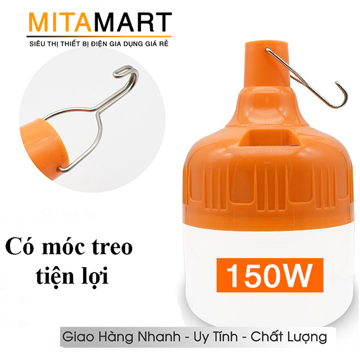Đèn led tích điện 150w siêu sáng, bóng đèn led sạc tích điện, đèn sạc zy003 - mitamart sg