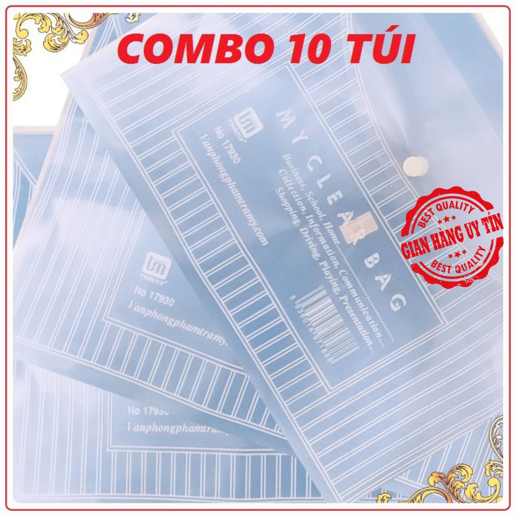 Combo 10 túi cúc đựng tài liệu clear bag