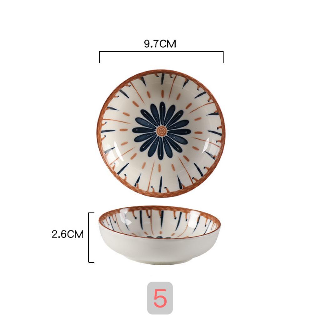 Đĩa chấm sứ decor hoạ tiết hoa nhí có 6 mẫu