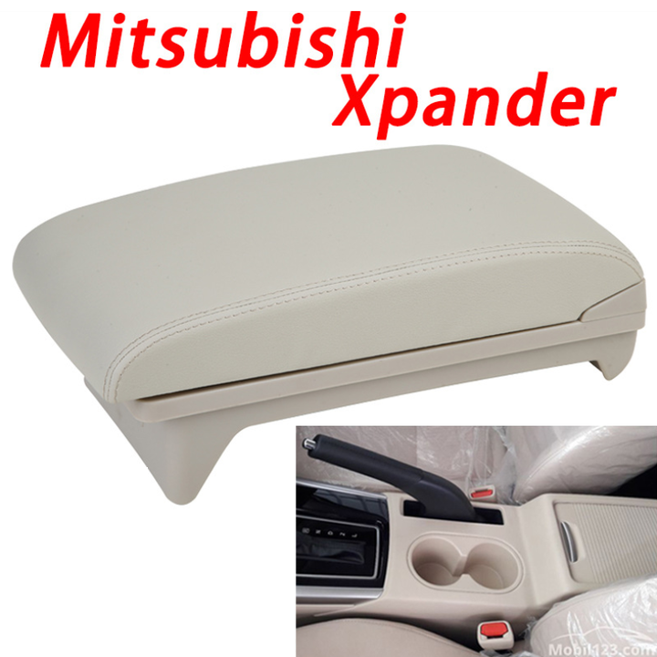 Hộp tỳ tay dùng cho xe ô tô, xe hơi Mitsubishi Xpander cao cấp tích hợp 3 cổng USB XPD-NK-B ( Màu kem)