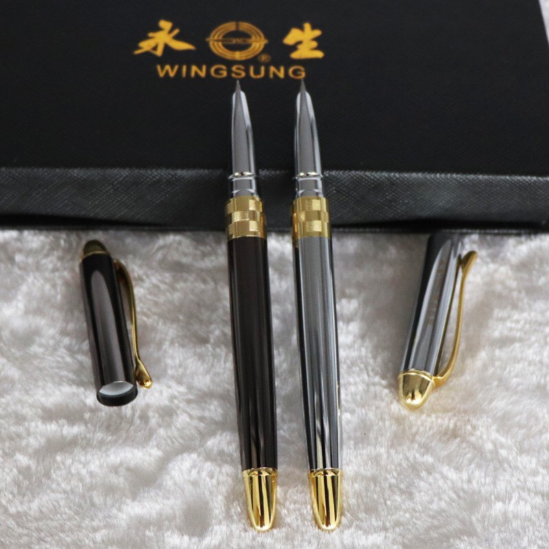 Bút ký - viết máy thân kim loại ngòi kim tinh siêu trơn monb