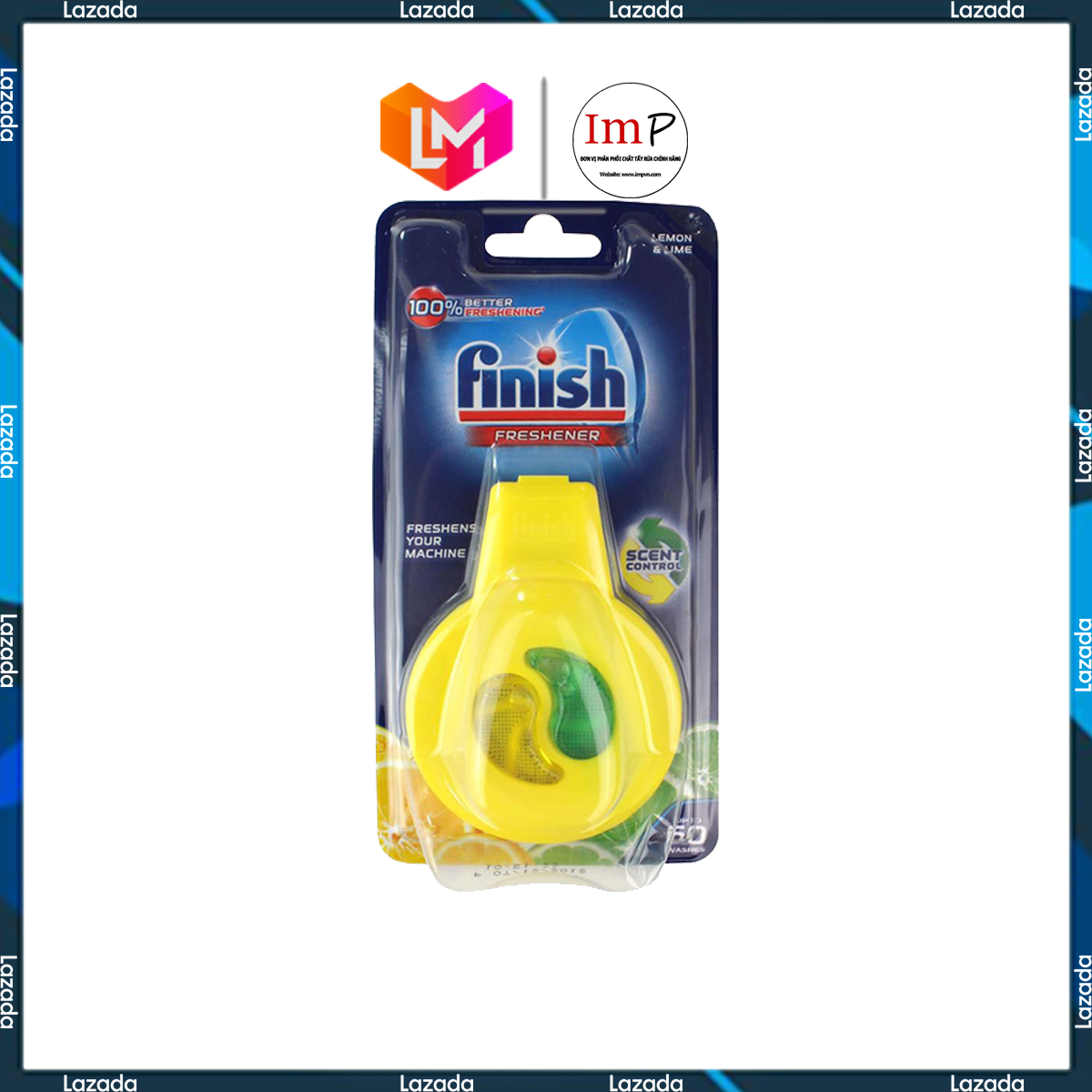 Khử mùi máy rửa bát Finish - Vỉ treo thơm hương chanh - Hàng chính hãng
