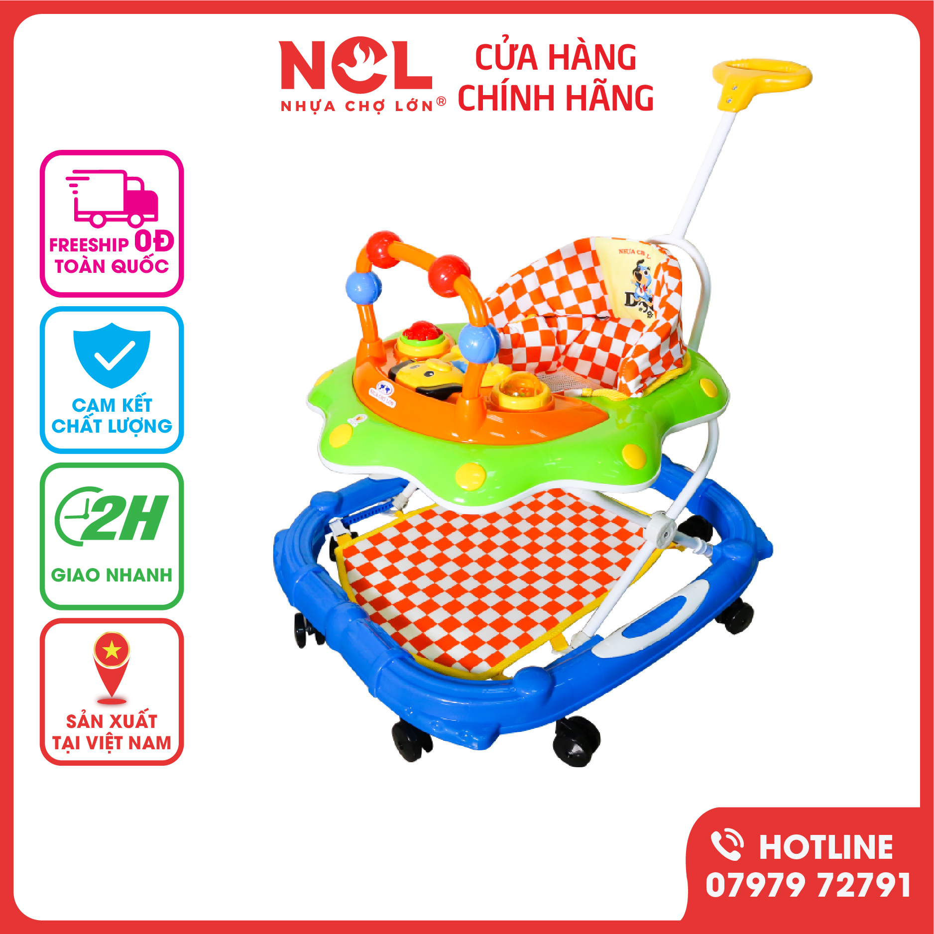 Xe Tập Đi Nhựa Chợ Lớn L4 Con Chó ĐK (Có nhạc) Dành Cho Bé Từ 6 - 12 Tháng - M1639B-XTĐ