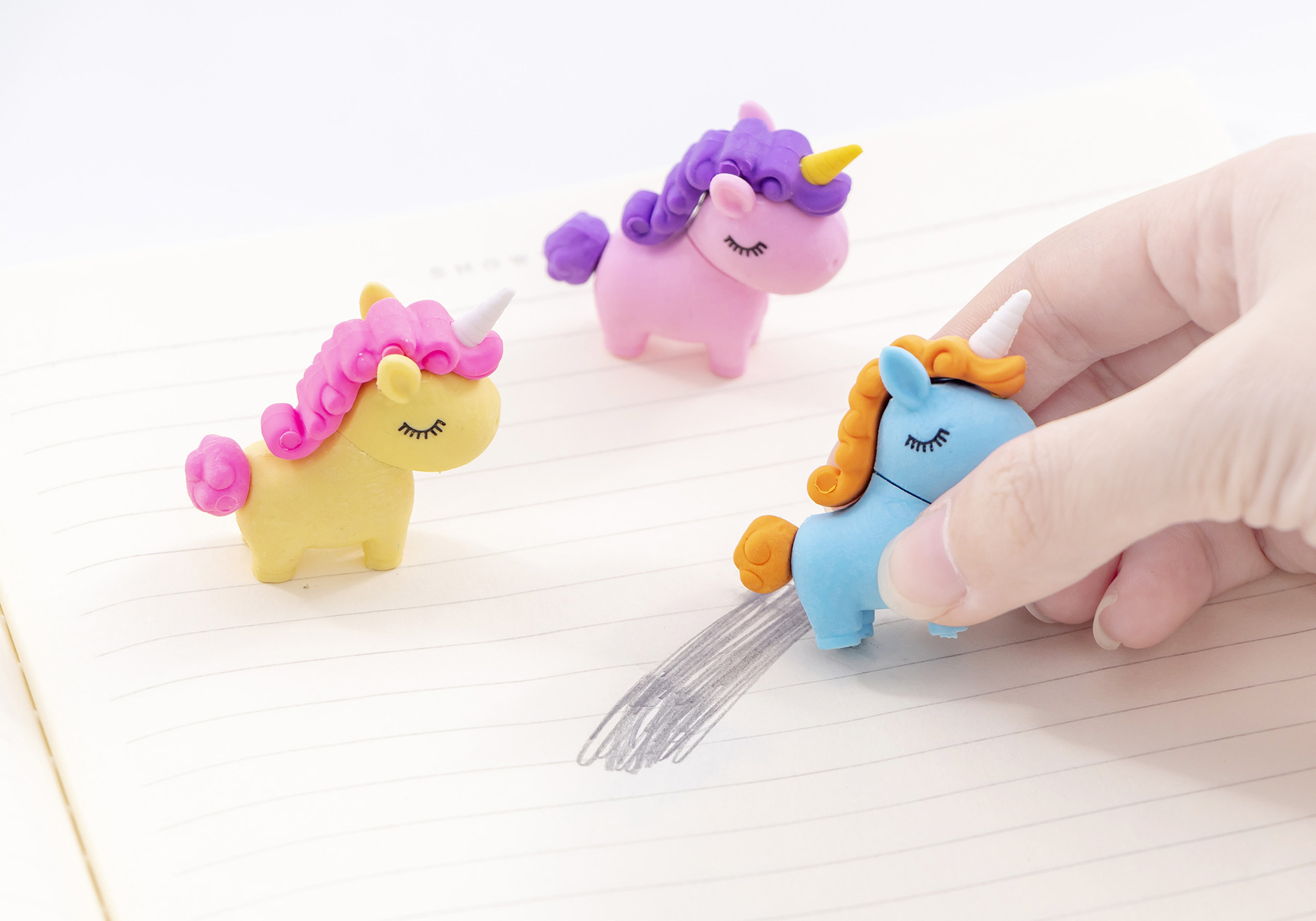 Combo 3 gôm tẩy hình ngựa unicorn dễ thương cho học sinh